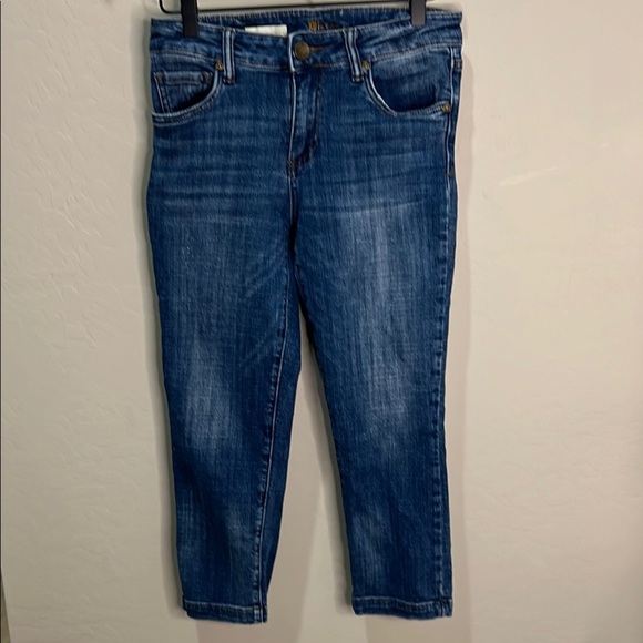 Kut from the Kloth Jeans Lauren Blue Ankle Cropped Straight Crop Stretchy Slim - Picture 1 of 11